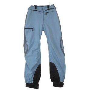 VTG Marmot Ski Pants Women 10 Blue Black Zip Crotch Waterproof Outdoor Snowboard